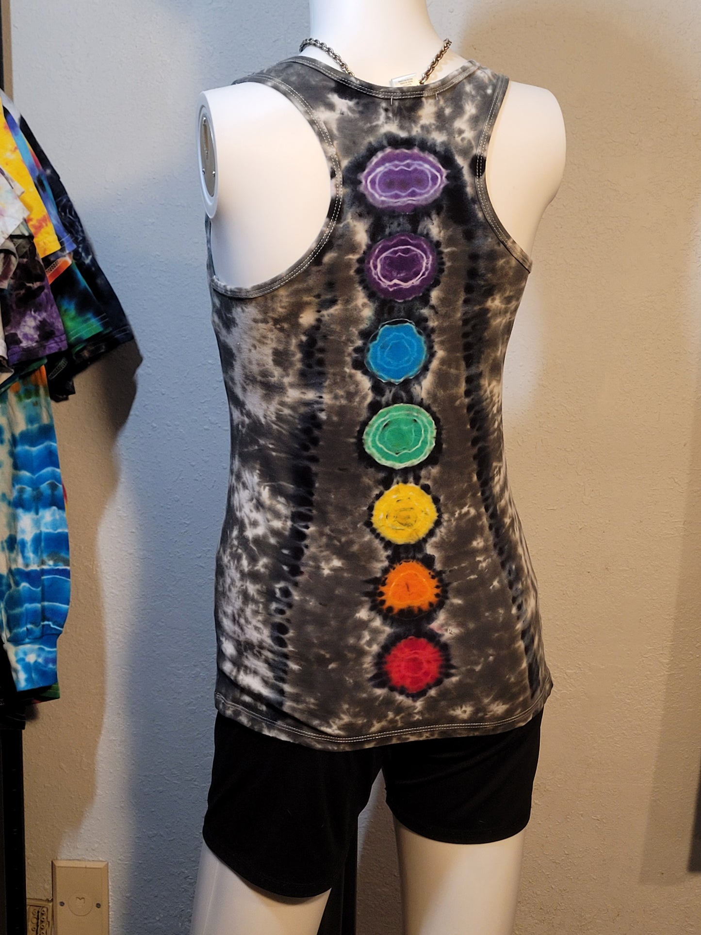 Hand-Dyed Rainbow Heart Chakra Racerback Tank Top - Adult Large