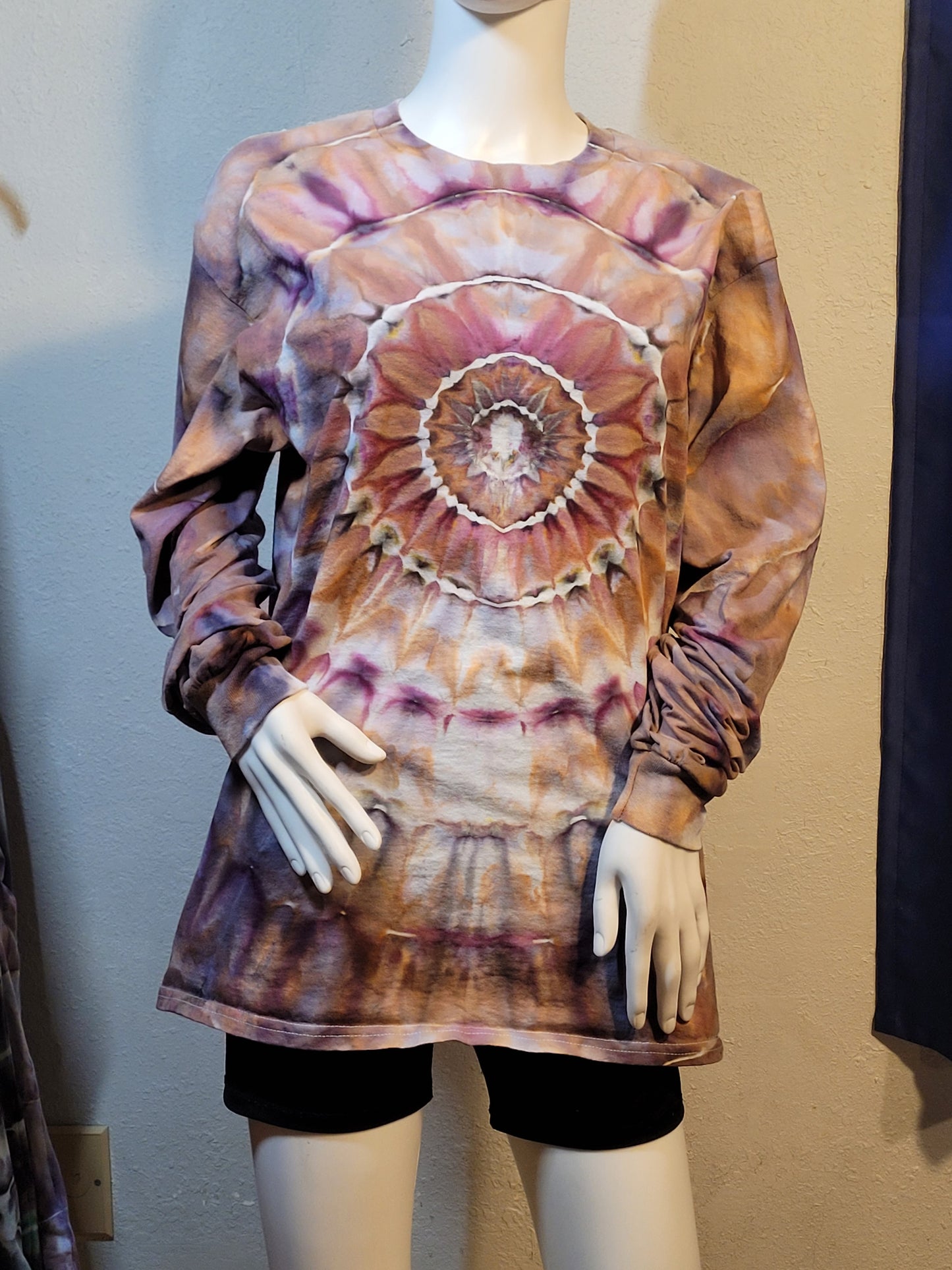 Hand-Dyed Flower-dala Long Sleeve Shirt - Adult Large