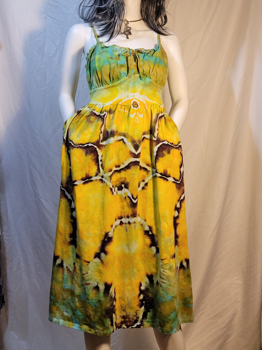 Hand-Dyed Pineapple Pocket Dress - Adult Small