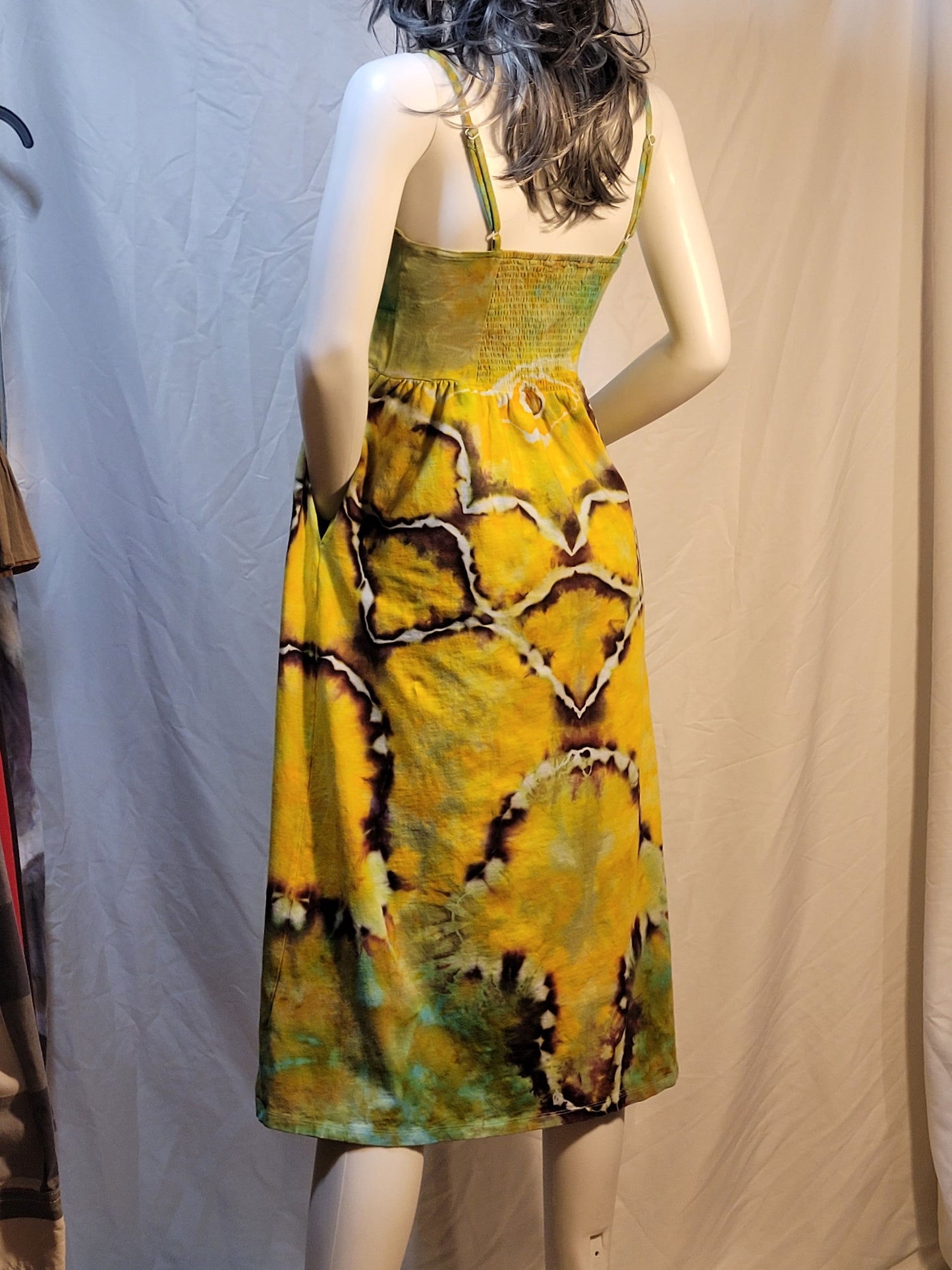 Hand-Dyed Pineapple Pocket Dress - Adult Small