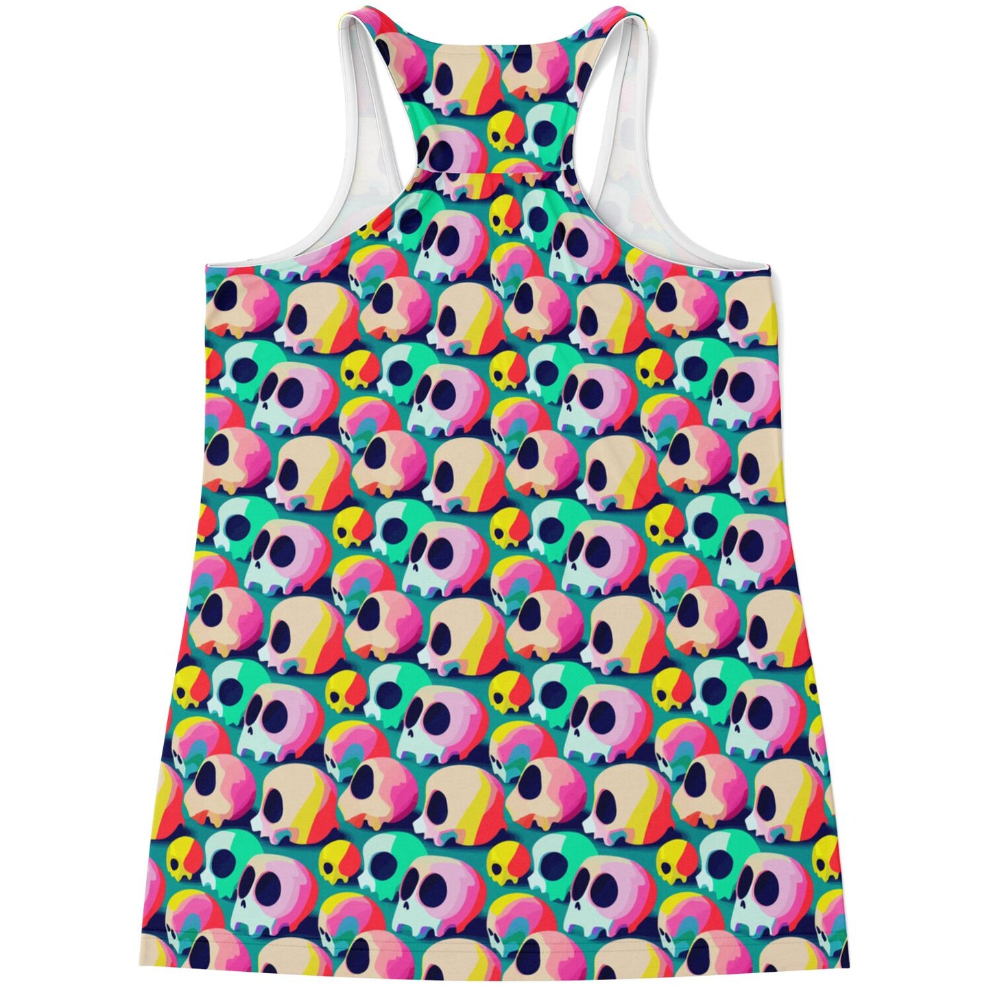 Pastel Skulls Print Racerback Tank Top