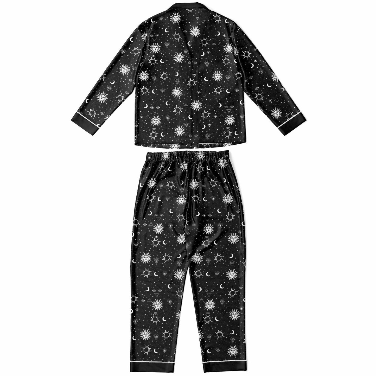 Celestial Suns and Moons Women's Satin Pajama Two-Piece Set