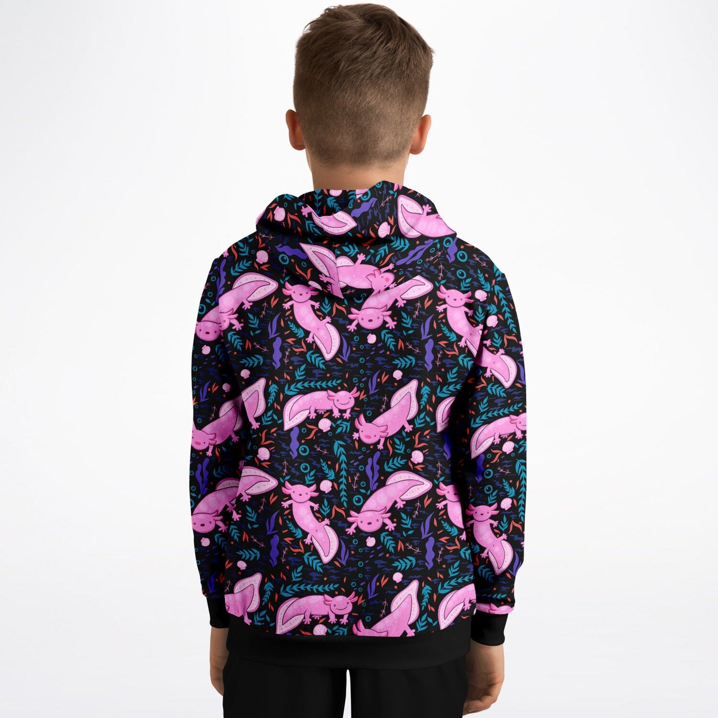 Axolotl Print Youth Pullover Hoodie