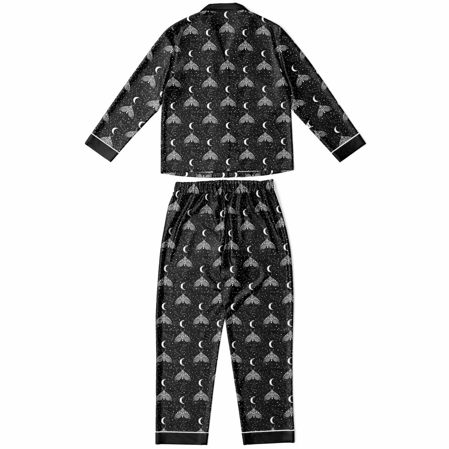 Celestial Death Moth Women's Satin Pajama Two-Piece Set