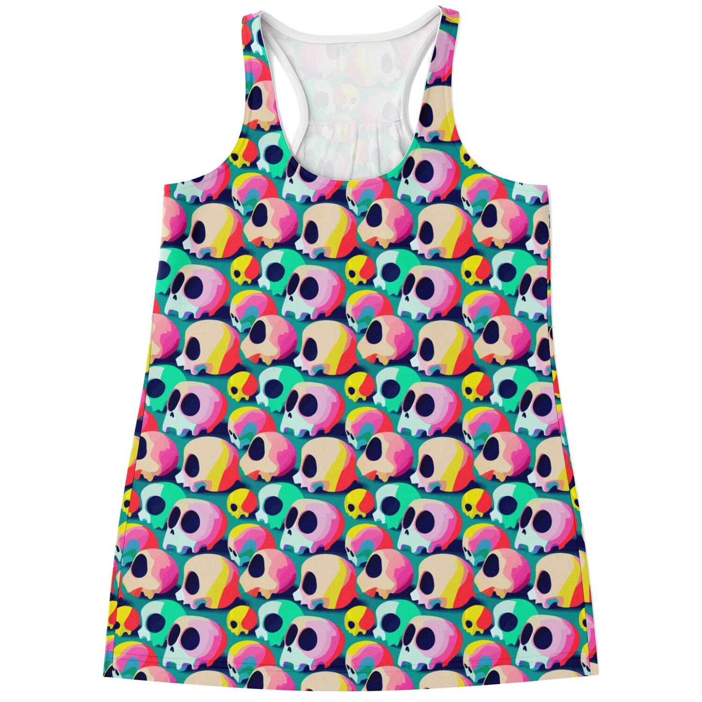 Pastel Skulls Print Racerback Tank Top