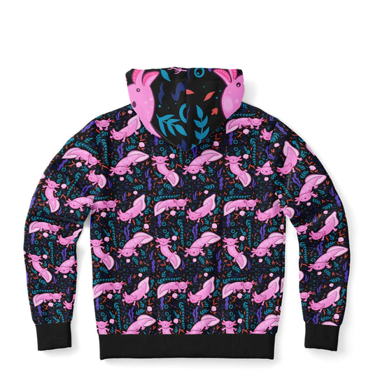 Axolotl Print Adult Zip-Up Hoodie