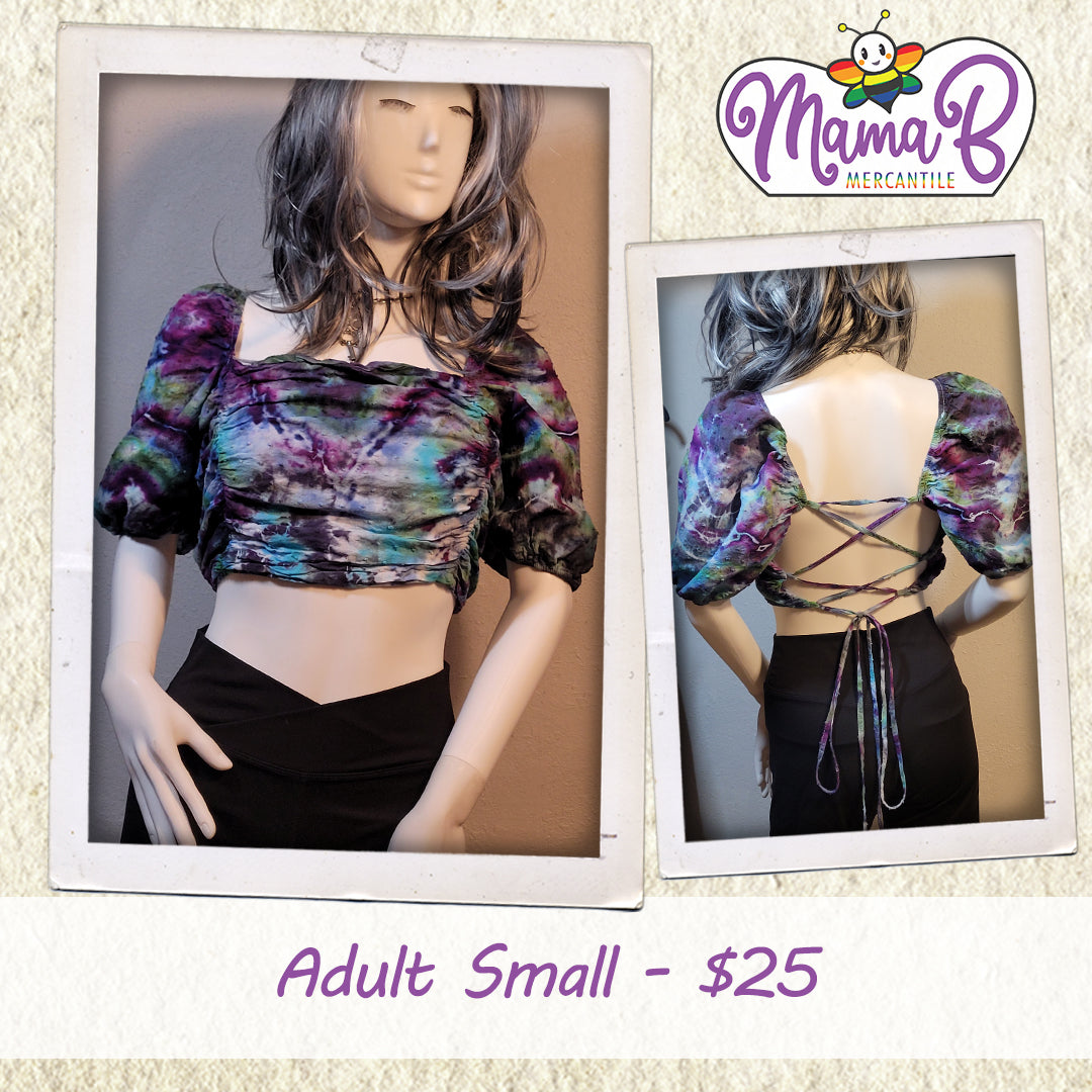 Upcycled Hand-Dyed Crop Top - Adult Small