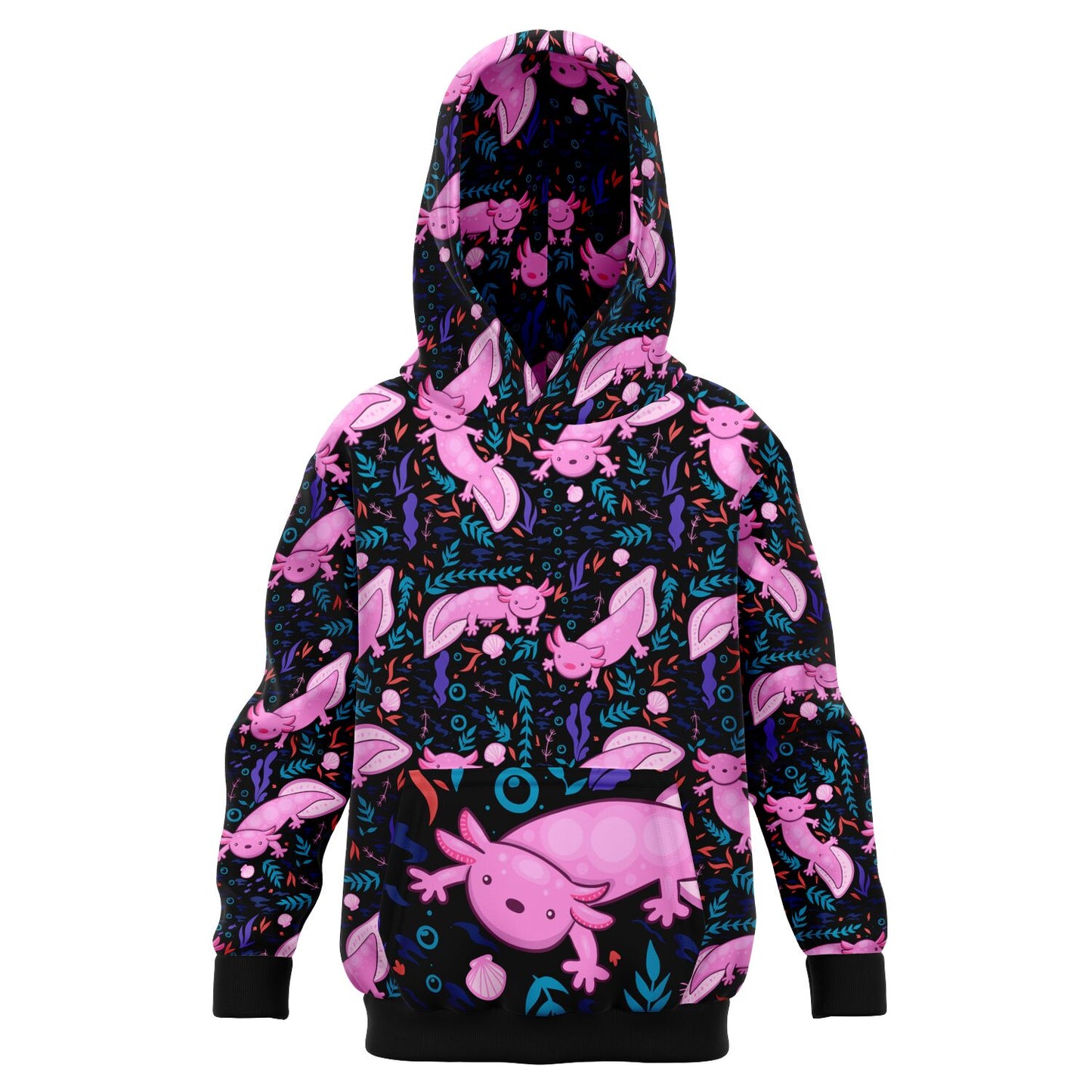 Axolotl Print Youth Pullover Hoodie