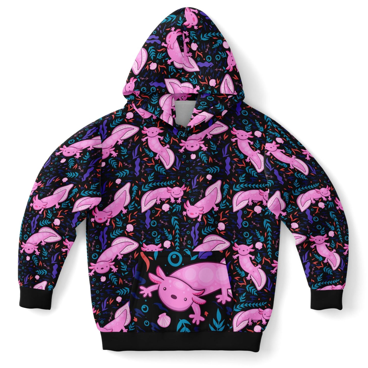 Axolotl Print Youth Pullover Hoodie