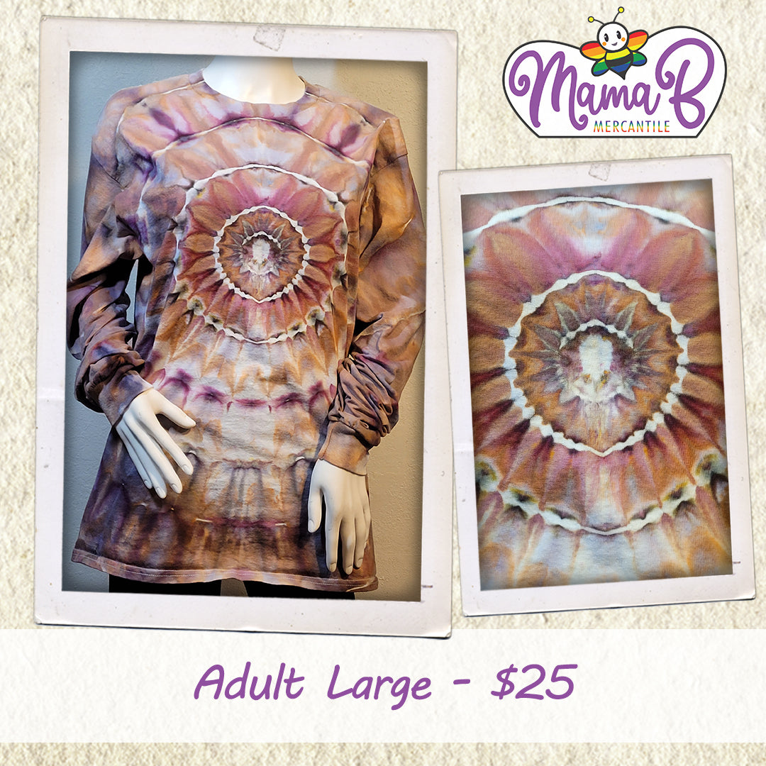 Hand-Dyed Flower-dala Long Sleeve Shirt - Adult Large