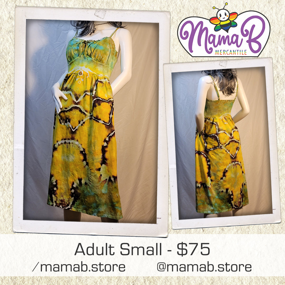 Hand-Dyed Pineapple Pocket Dress - Adult Small